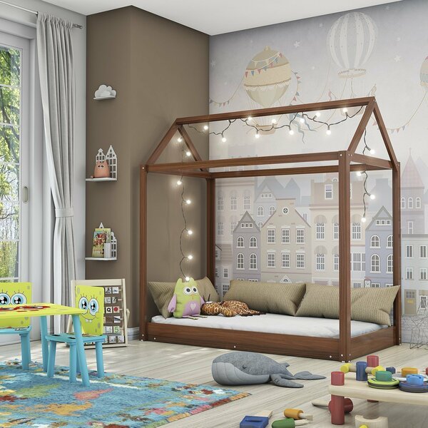 Cama Montessoriana Infantil Madeira Maciça Madri Espresso Móv