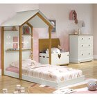 Cama Montessoriana Infantil Smile  Creme / Carvalho