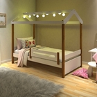 Cama Montessoriana Led Isa Branco E Mel Com Colchão