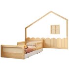 Cama Montessoriana Lift Reversível E Moldura Com Led Casatema