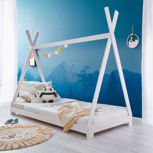 Cama Montessoriana Madeira Cabana Com Estrado Elin - Branco