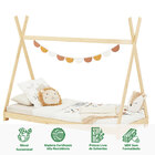 Cama Montessoriana Madeira Cabana Com Estrado Elin - Natural