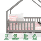 Cama Montessoriana Madeira Maciça Casa Com Estrado Alva - Cin