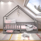 Cama Montessoriana Madeira Maciça Casa Com Estrado Alva - Cin