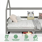 Cama Montessoriana Madeira Maciça Casa Com Estrado Clia Cinza