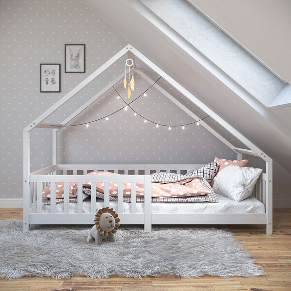 Cama Montessoriana Madeira Maciça Casa Com Estrado Cora - Bra