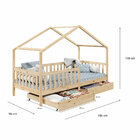 Cama Montessoriana Madeira Maciça Casa Com Estrado Elea - Nat