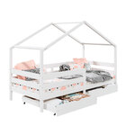 Cama Montessoriana Madeira Maciça Casa Com Estrado Ena - Bran