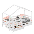 Cama Montessoriana Madeira Maciça Casa Com Estrado Ena - Bran