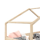 Cama Montessoriana Madeira Maciça Casa Com Estrado Ena - Natu