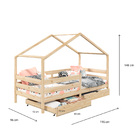 Cama Montessoriana Madeira Maciça Casa Com Estrado Ena - Natu