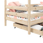 Cama Montessoriana Madeira Maciça Casa Com Estrado Ena - Natu