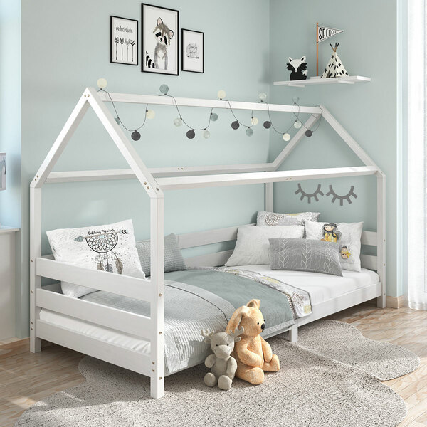 Cama Montessoriana Madeira Maciça Casa Com Estrado Fina - Bra