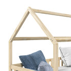 Cama Montessoriana Madeira Maciça Casa Com Estrado Nuna - Nat