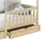 Cama Montessoriana Madeira Maciça Casa Com Estrado Nuna - Nat