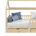 Cama Montessoriana Madeira Maciça Casa Com Estrado Nuna - Nat