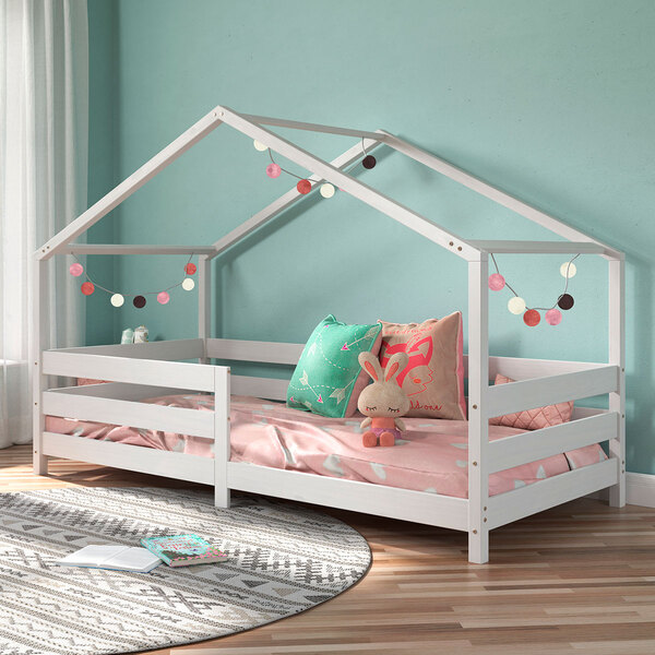 Cama Montessoriana Madeira Maciça Casa Com Estrado Rena - Bra