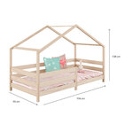 Cama Montessoriana Madeira Maciça Casa Com Estrado Rena - Nat