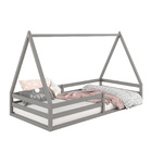 Cama Montessoriana Madeira Maciça Casa Estrado Sila - Cinza