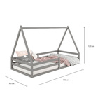 Cama Montessoriana Madeira Maciça Casa Estrado Sila - Cinza