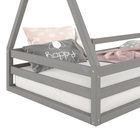 Cama Montessoriana Madeira Maciça Casa Estrado Sila - Cinza