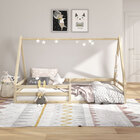 Cama Montessoriana Madeira Maciça Casa Estrado Sila - Natural