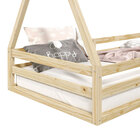 Cama Montessoriana Madeira Maciça Casa Estrado Sila - Natural