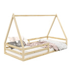 Cama Montessoriana Madeira Maciça Casa Estrado Sila - Natural