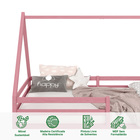 Cama Montessoriana Madeira Maciça Casa Estrado Sila - Rosa