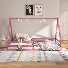 Cama Montessoriana Madeira Maciça Casa Estrado Sila - Rosa