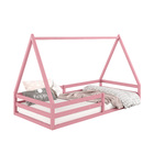 Cama Montessoriana Madeira Maciça Casa Estrado Sila - Rosa