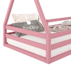 Cama Montessoriana Madeira Maciça Casa Estrado Sila - Rosa