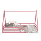 Cama Montessoriana Madeira Maciça Casa Estrado Sila - Rosa