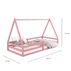 Cama Montessoriana Madeira Maciça Casa Estrado Sila - Rosa