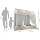 Cama Montessoriana Plus Juvenil Com Dossel Branco E Colchão