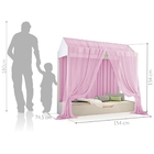 Cama Montessoriana Prime Infantil Com Voal Rosa E Colchão