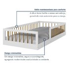 Cama Montessoriana Solteiro Ana 99x195x36cm Branco/amadeirado