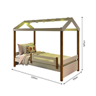 Cama Montessoriana Solteiro Casinha Eliz Com Led Grade De Pro