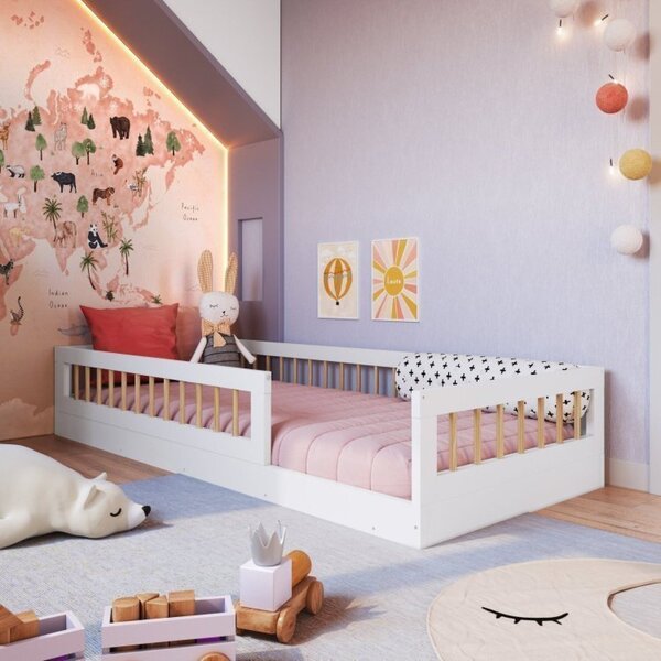 Cama Montessoriana Solteiro Com Colchão Linha Affetto Branco