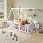 Cama Montessoriana Solteiro Com Grade E Telhado Giulia Casate