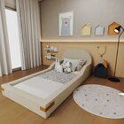 Cama Montessoriana Solteiro Infantil Mavi Bege/caramelo