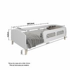 Cama Montessoriana Solteiro Jardim Com Protecao  Branco