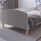 Cama Montessoriana Solteiro Jardim Com Protecao  Branco/fumê