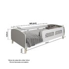 Cama Montessoriana Solteiro Jardim Com Protecao  Branco/fumê