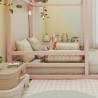Cama Montessoriana Solteiro Meia Casinha  Limonada Rosa