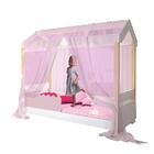 Cama Montessoriana Solteiro Rose Com Led E Voal Rosa Jhulia D