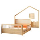 Cama Montessoriana Wave Casal E Moldura Com Led Casatema Made