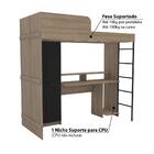 Cama Multifuncional City Com Armário E Mesa Gamer - Castanho