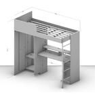 Cama Multifuncional City Com Armário E Mesa Gamer - Castanho