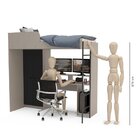 Cama Multifuncional Infantil Com Roupeiro E Mesa Gamer Rebel